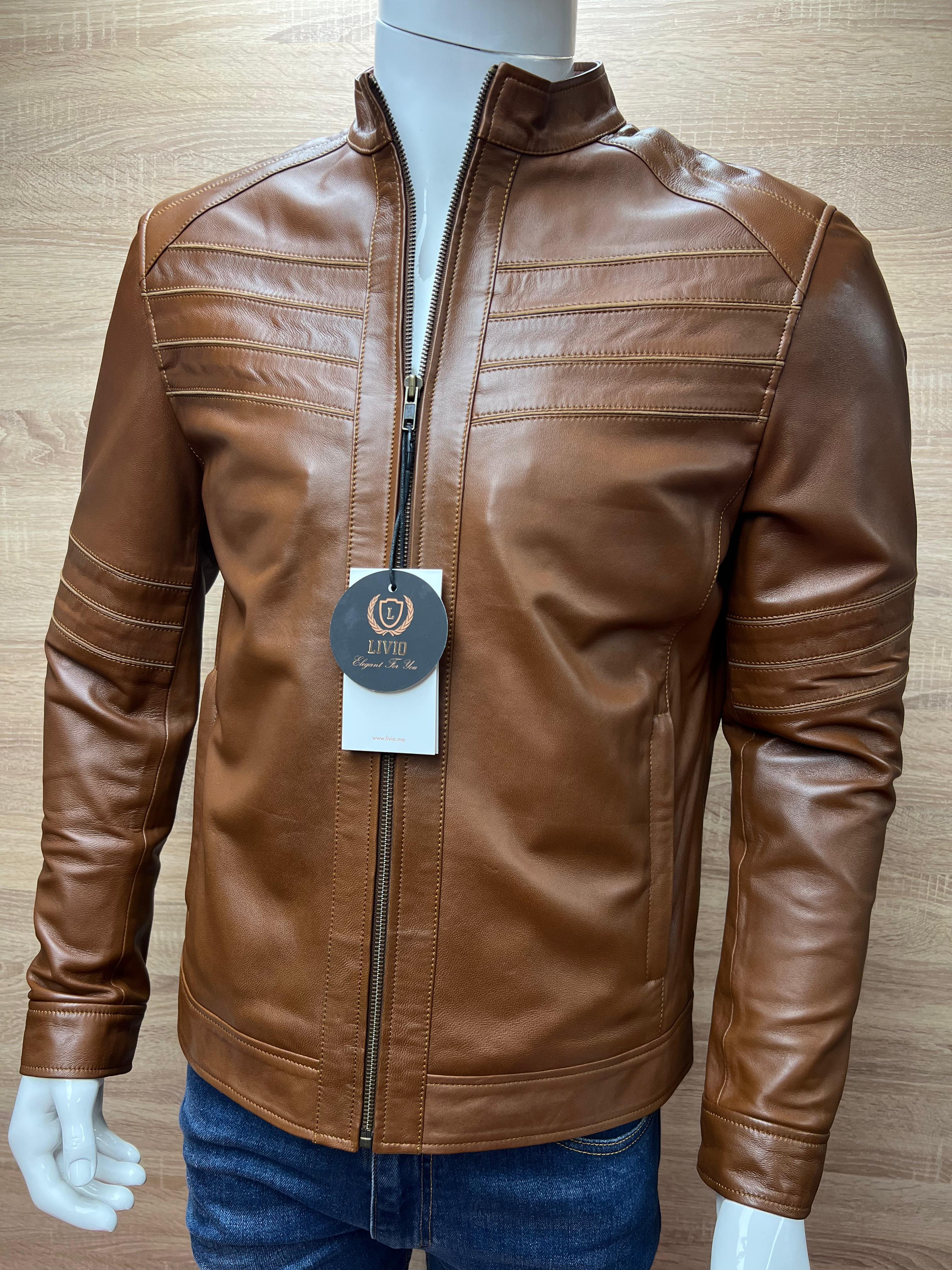 JACKET EN CUIR REF 4223 TABAC