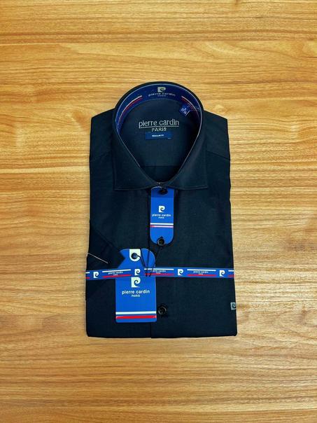 Chemise Demi Manche Pierre Cardin Simple Noir