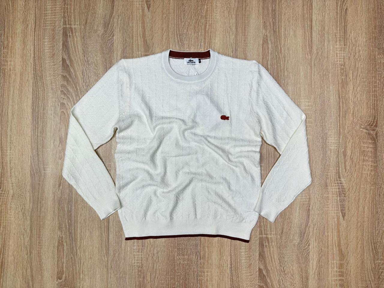 PULL LACOSTE NV BLANC
