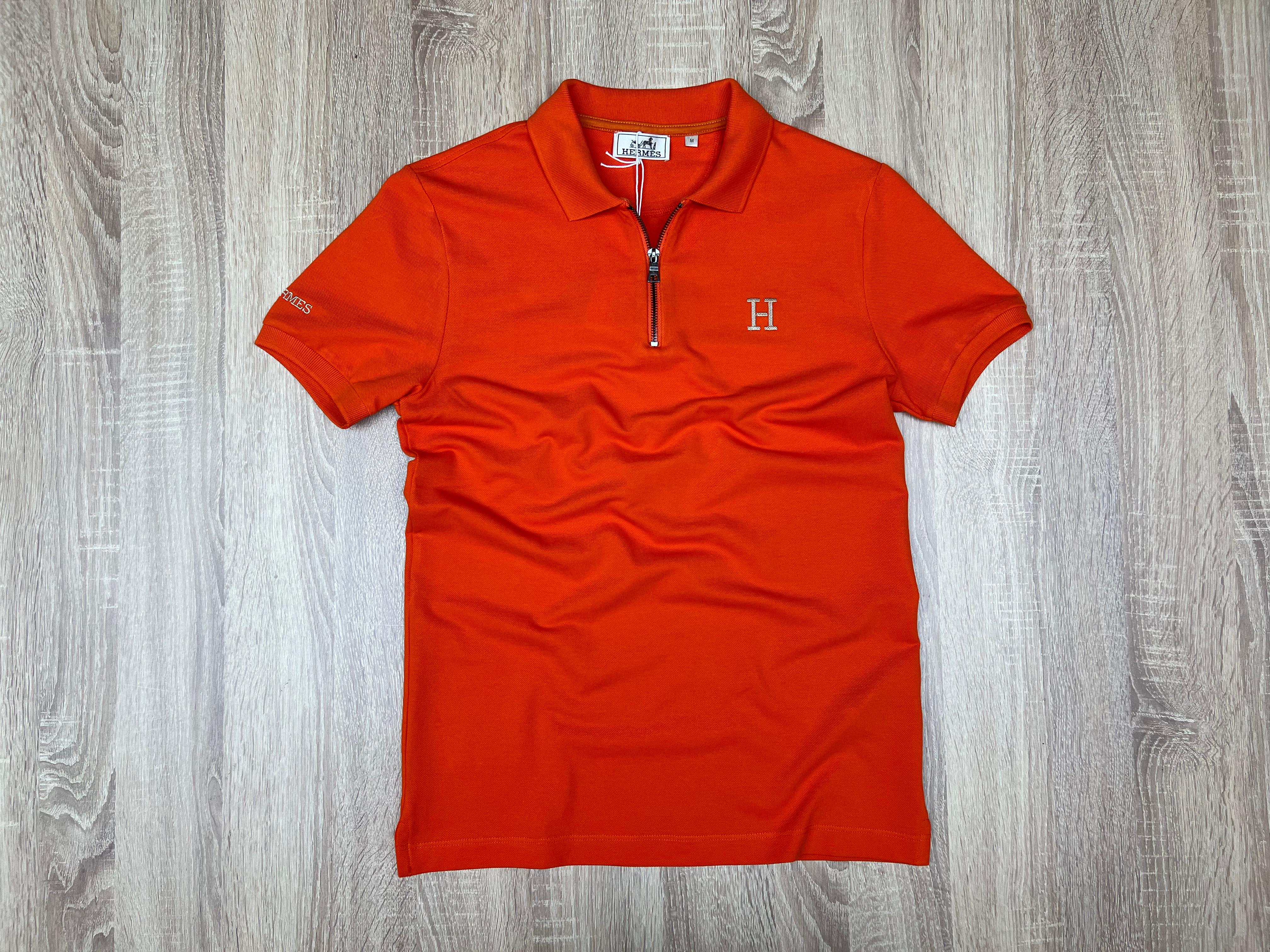 POLO HERMES AVEC ZIPPE ORANGE