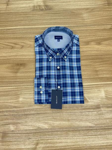 Chemise Gant Grand Carreaux Bleu