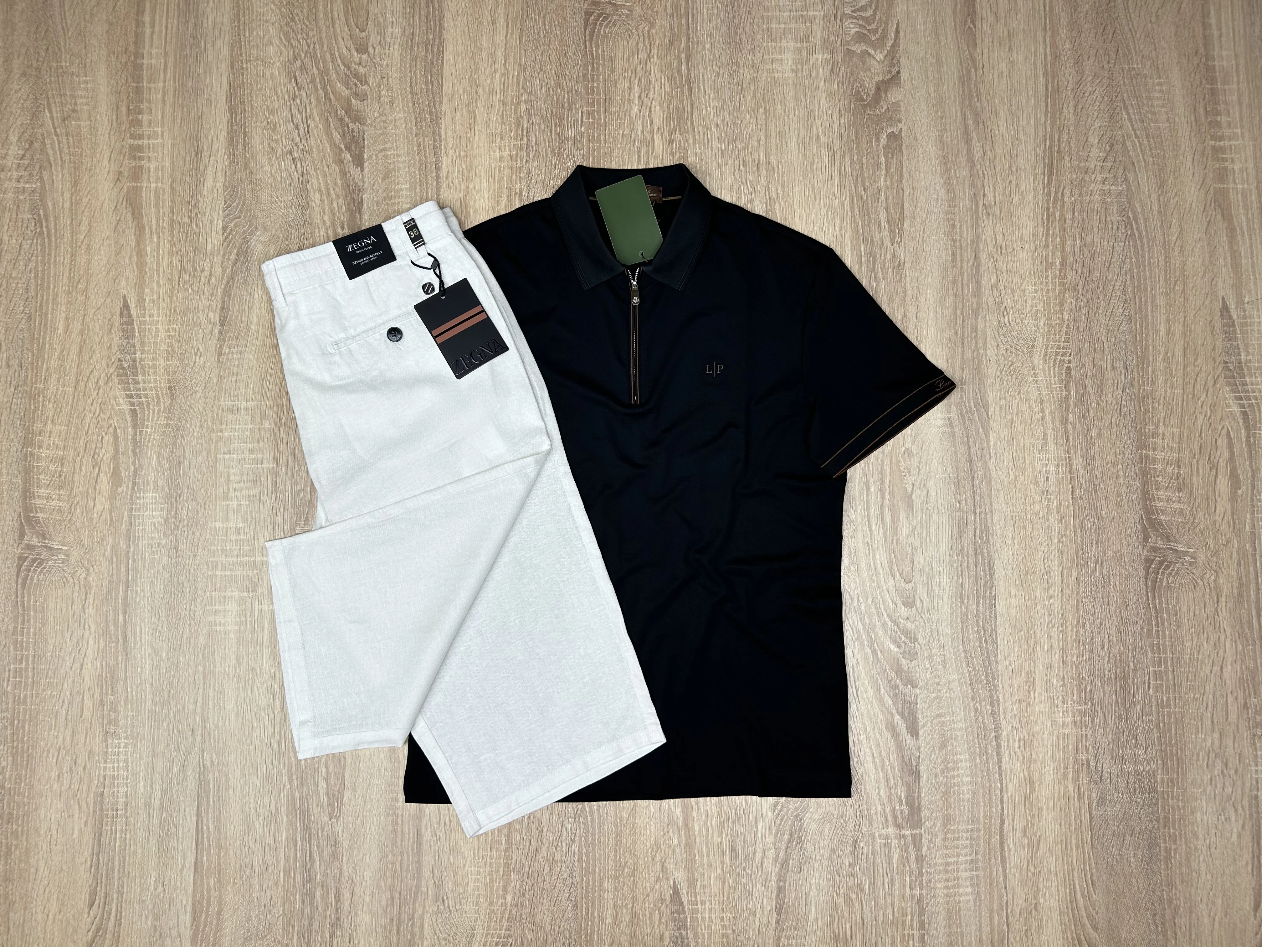 ENSEMBLE POLO -PANTACOURT BLANC