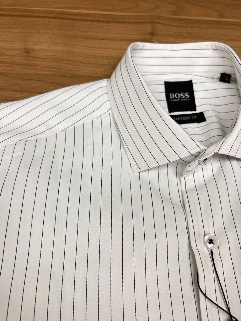 Chemise Demi Manche Boss Blanc Raille Fine NOIR