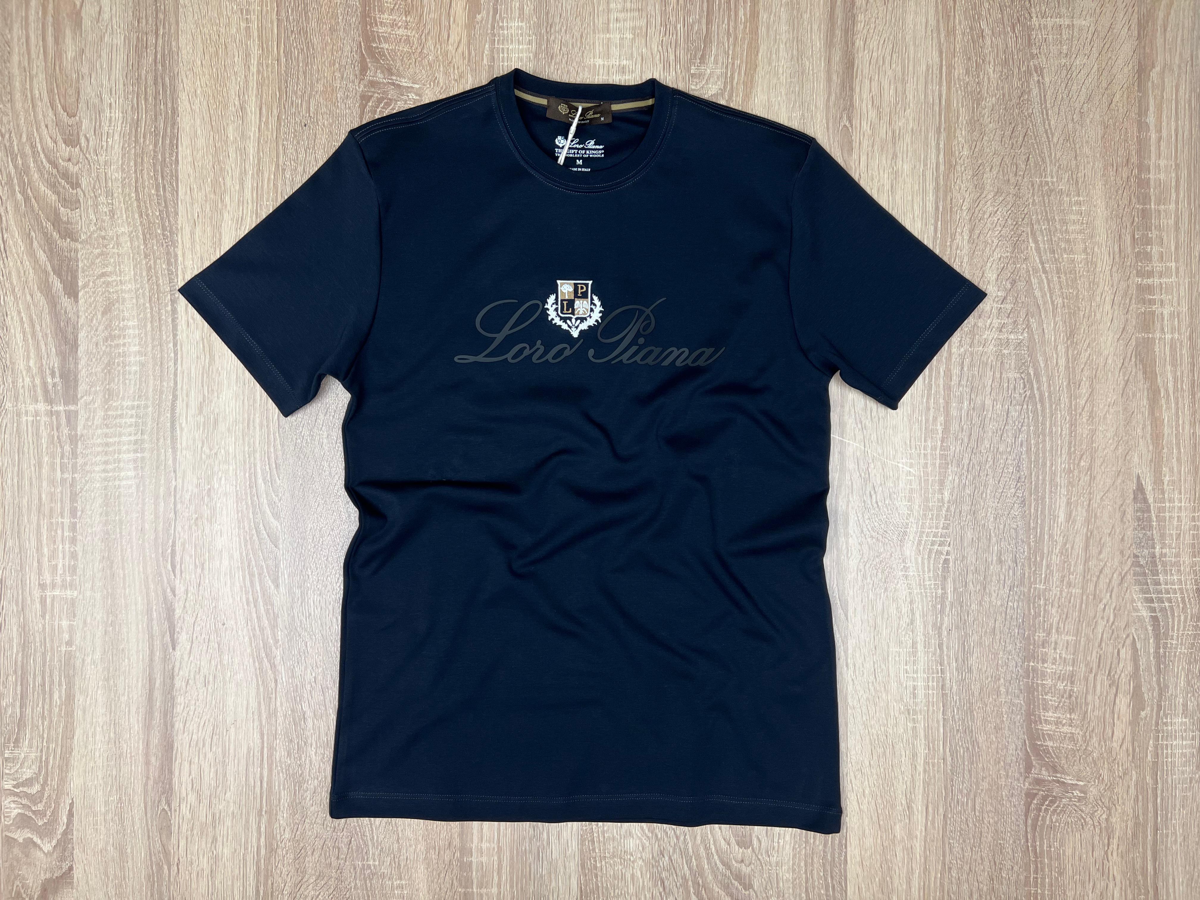 T-SHIRT LORO PIANA BLEU MARINE