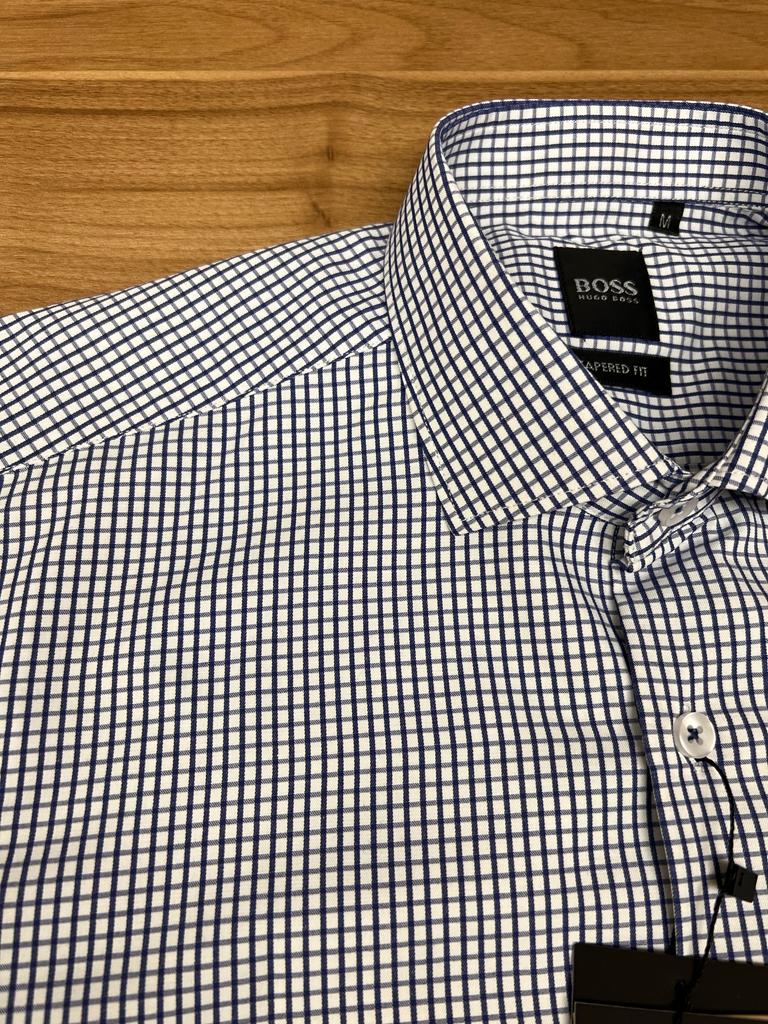 Chemise Demi Manche Boss Carreaux Bleu