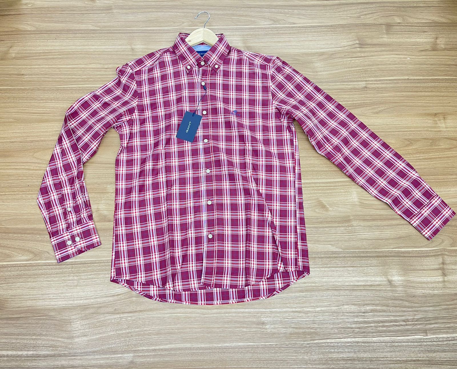 Chemise Gant Grand Carreaux Bordeaux
