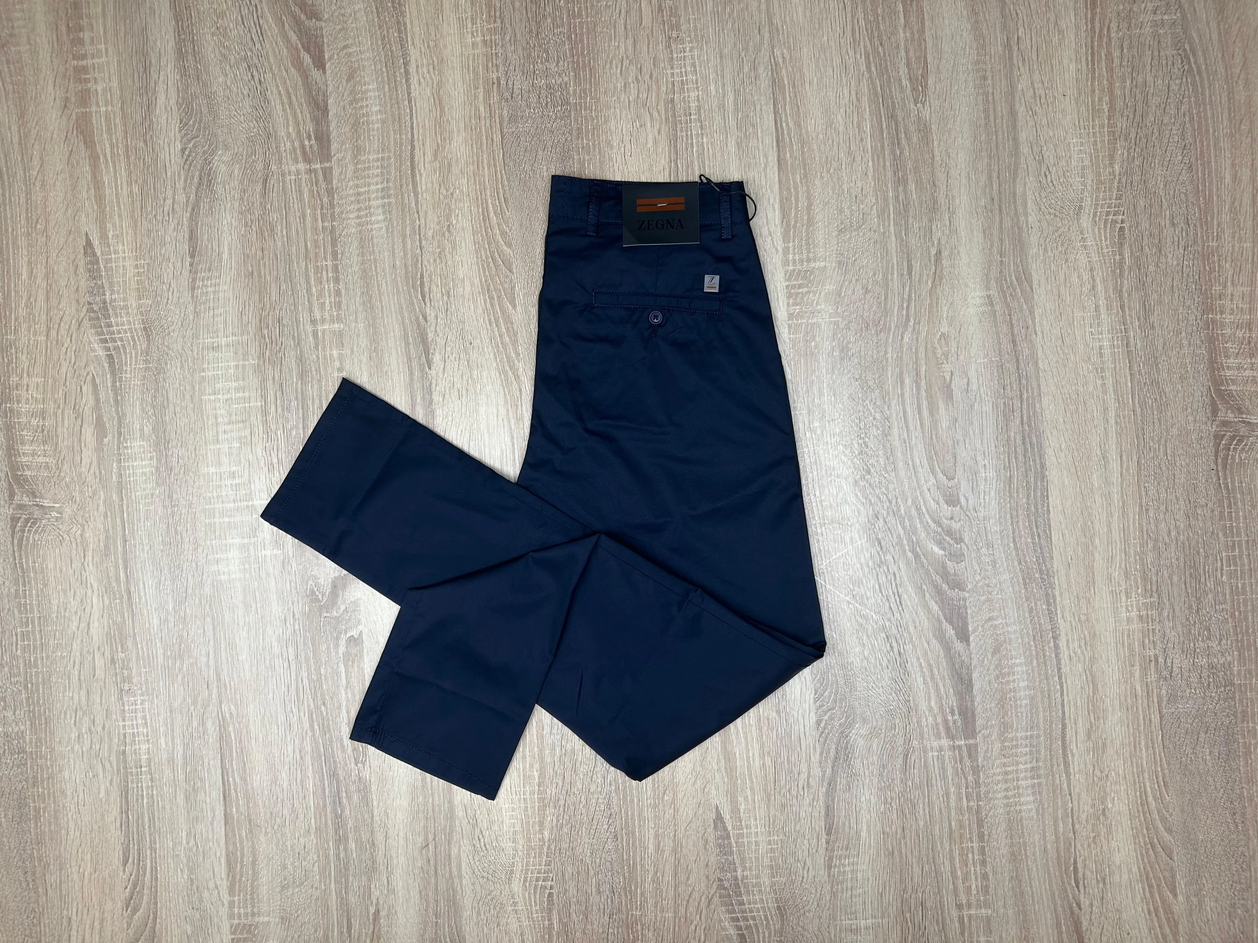 PANTALON  LA TOILE ZIGNA BLEU MARINE