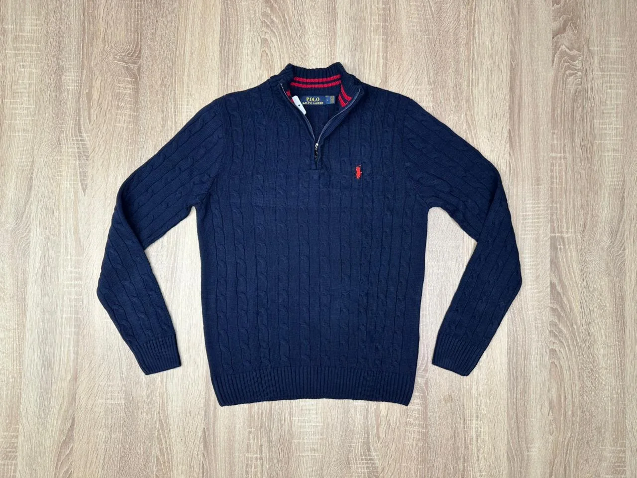 PULL RALPH LAUREN AVEC ZIPPE BLEU MARINE