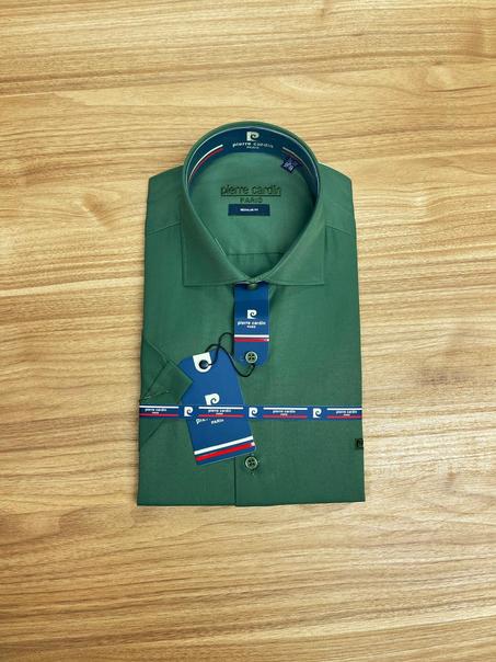 Chemise Demi Manche Pierre Cardin Simple Vert