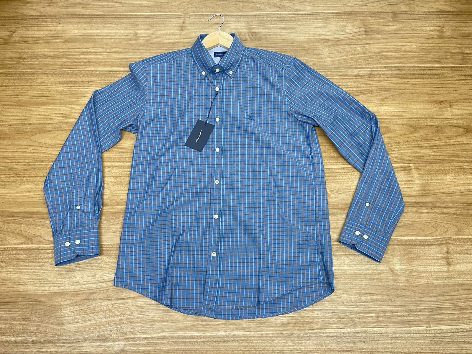 Chemise Gant Petit Carreaux Raille Marron