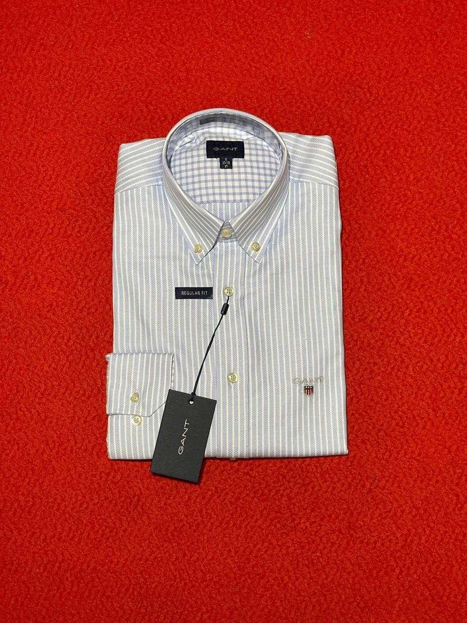 Chemise Gant Raille Bleu Ciel