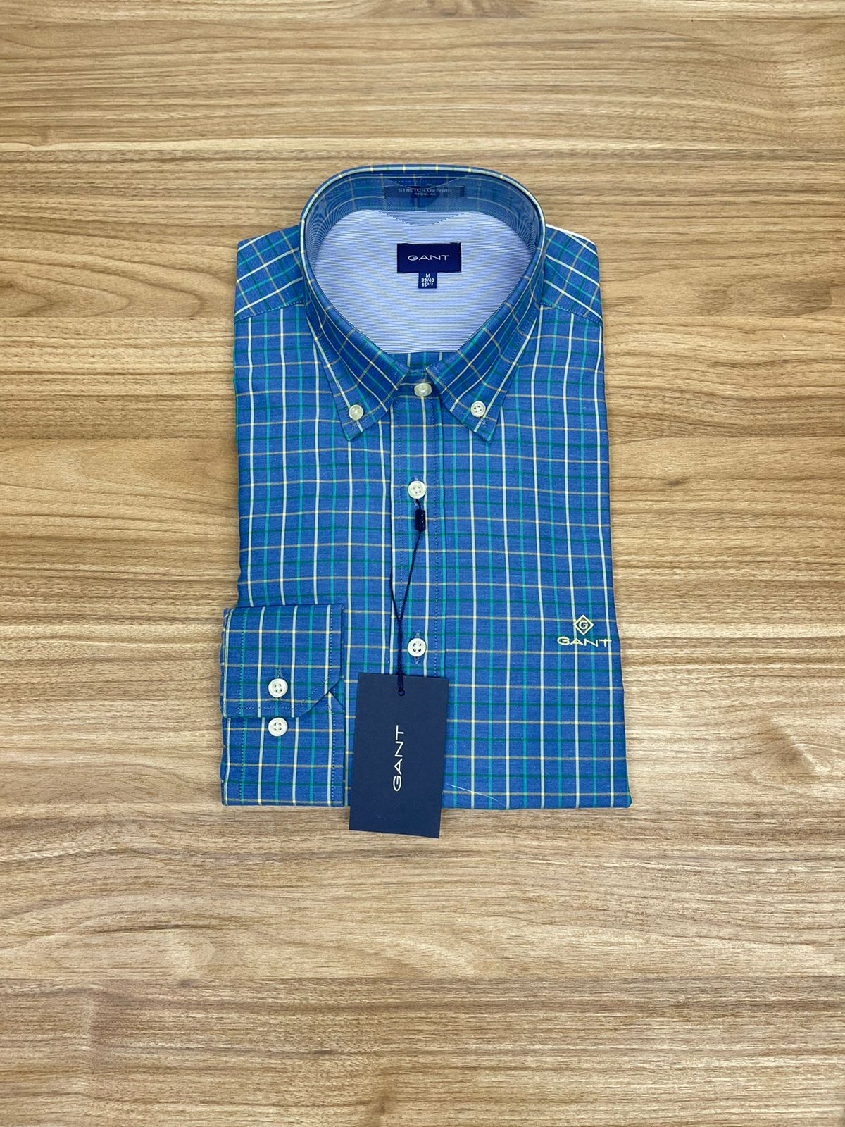 Chemise Gant Petit Carreaux Raille Jaune
