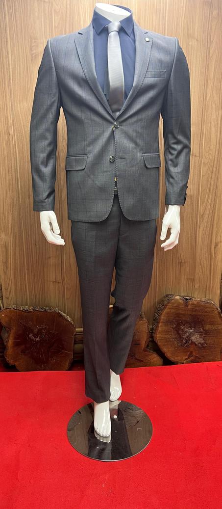COSTUME RAYÉ GRIS