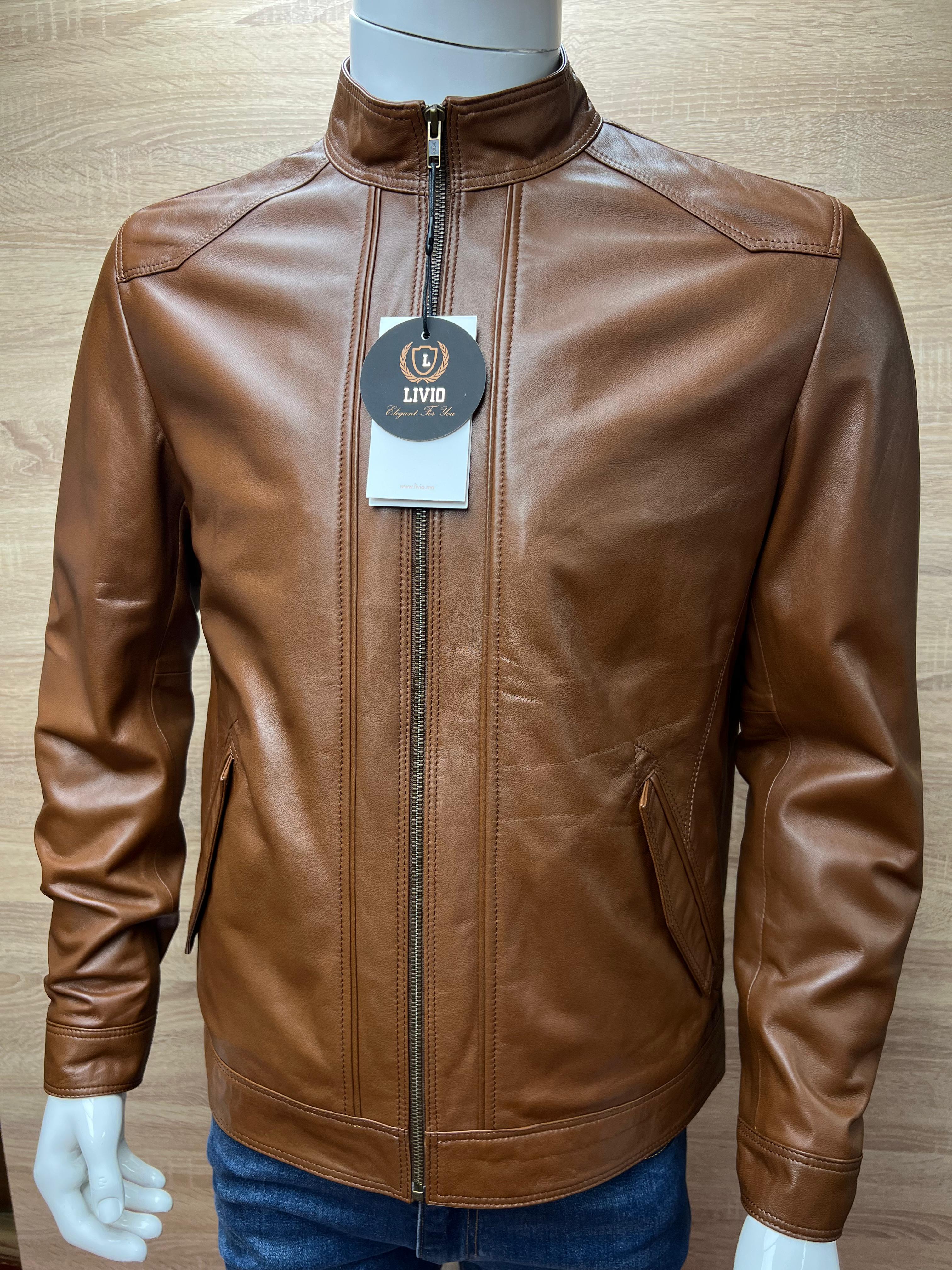 JACKET EN CUIR REF 4222 TABAC