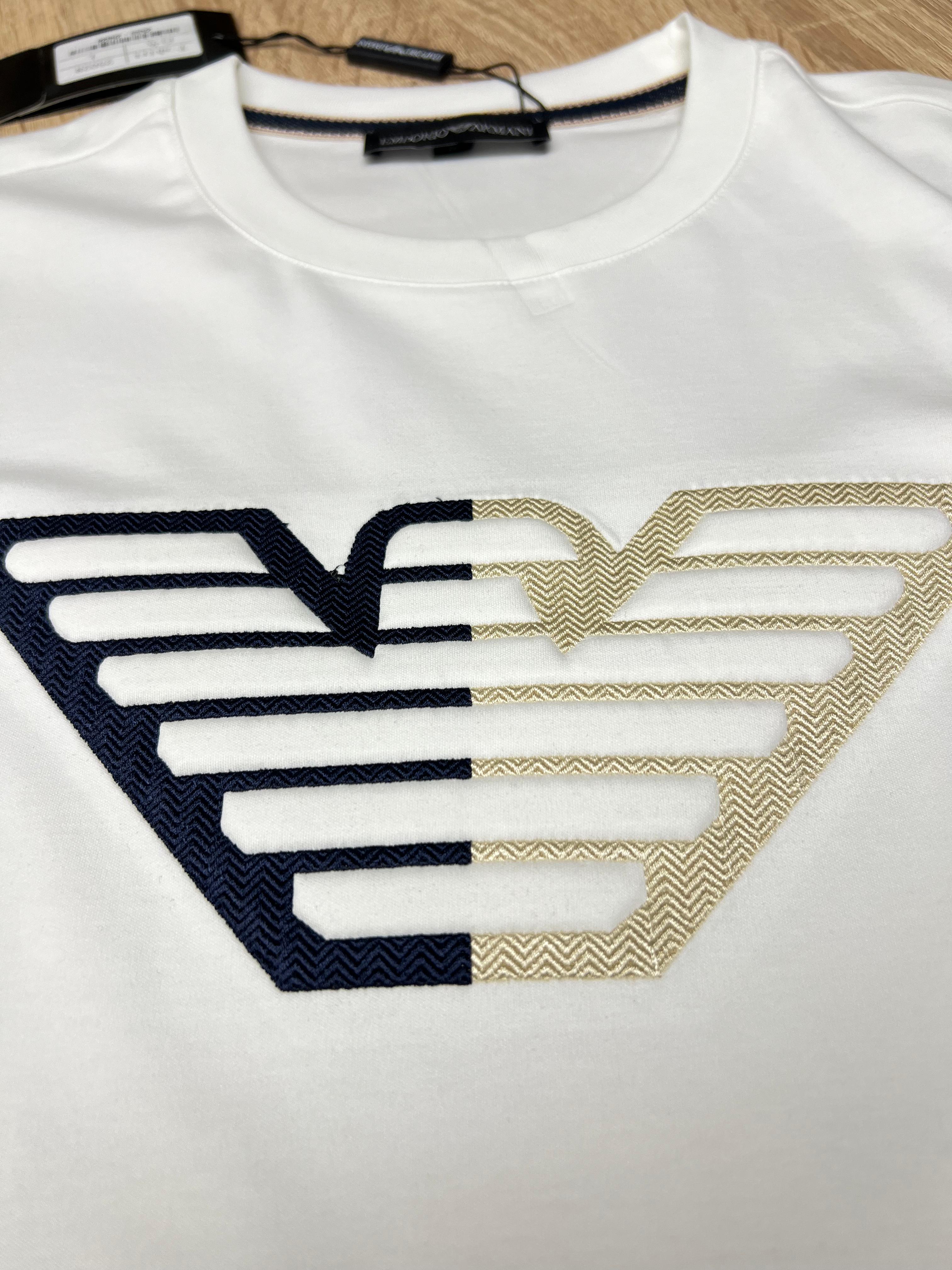T-SHIRT ARMANI EMBROIDERY BLANC