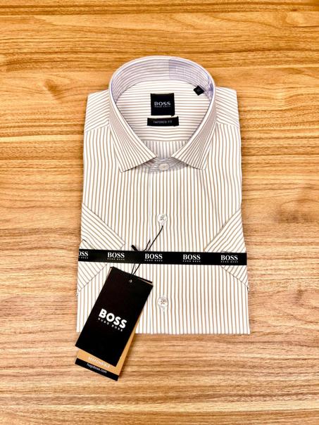Chemise Demi Manche Boss Petit Raille Beige