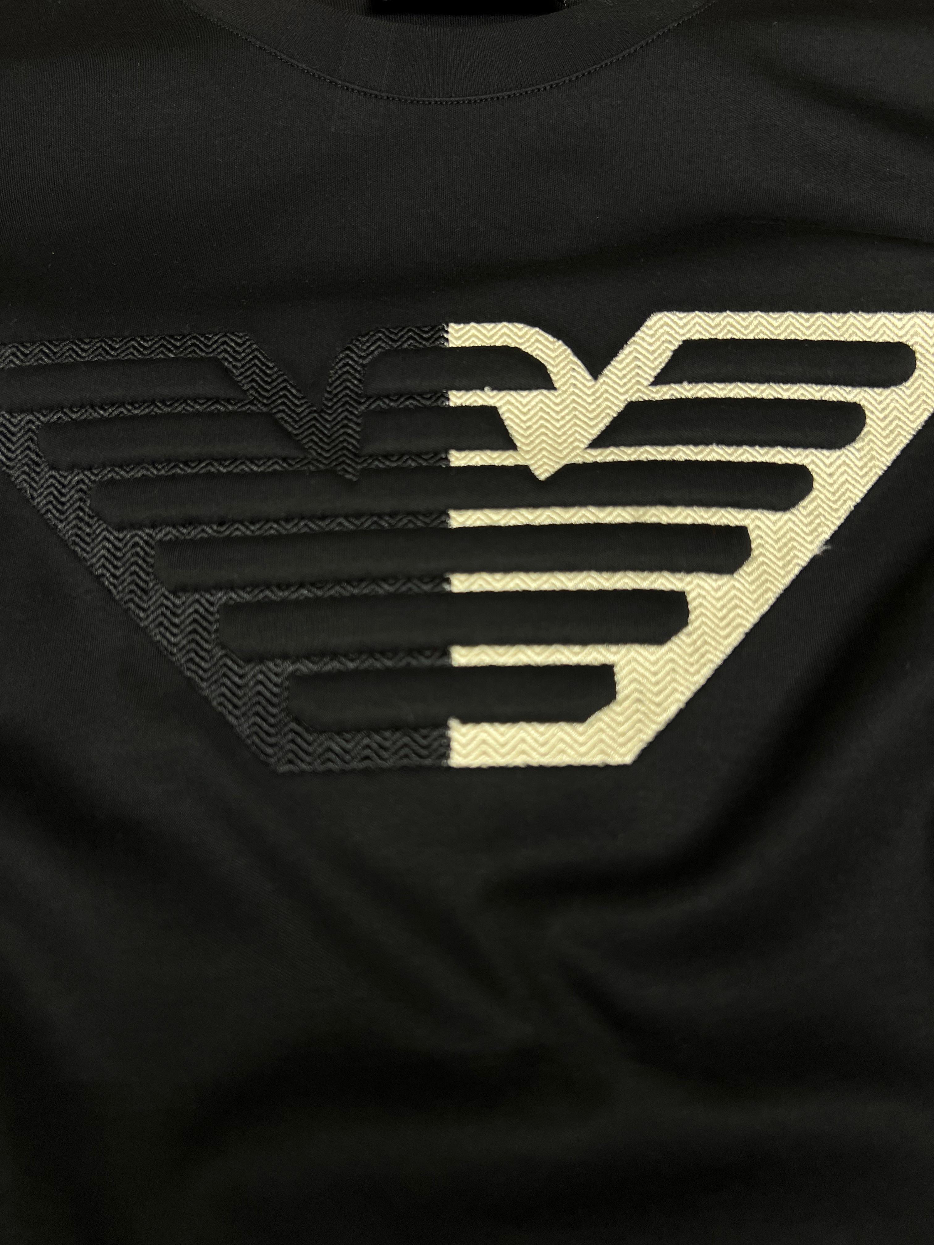 T-SHIRT ARMANI EMBROIDERY NOIR
