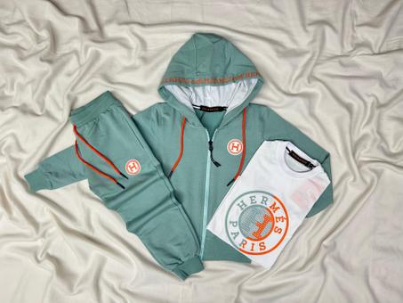SURVETE ENFANT 3 PIECES HERMES VERT CLAIR