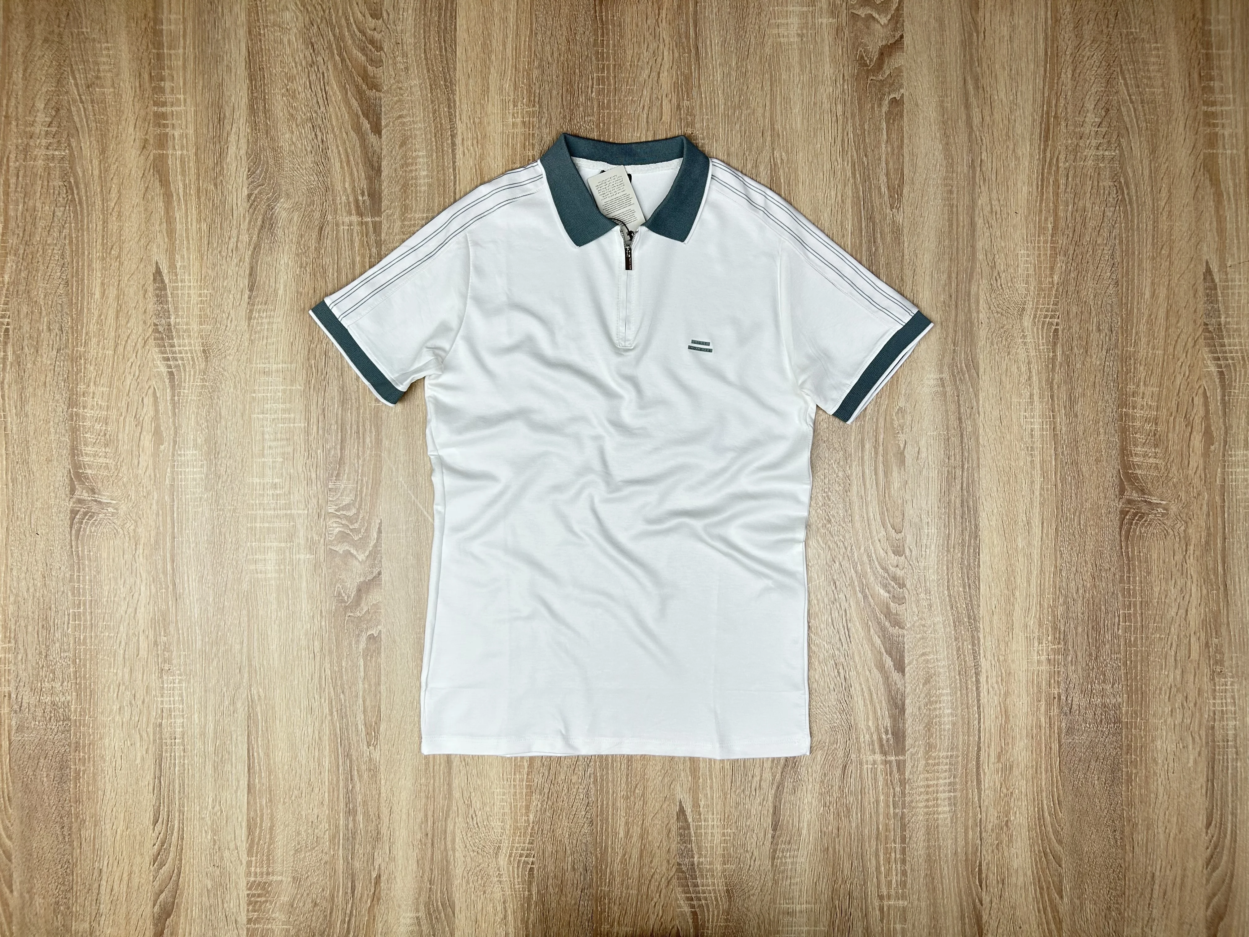 POLO MAR26 BLANC-VERT CLAIR
