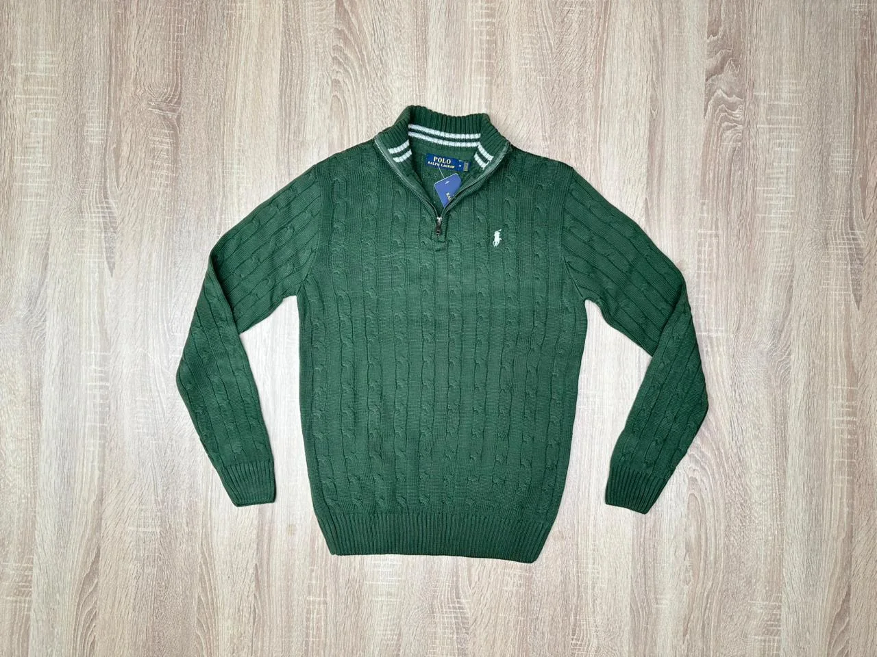 PULL RALPH LAUREN AVEC ZIPPE VERT