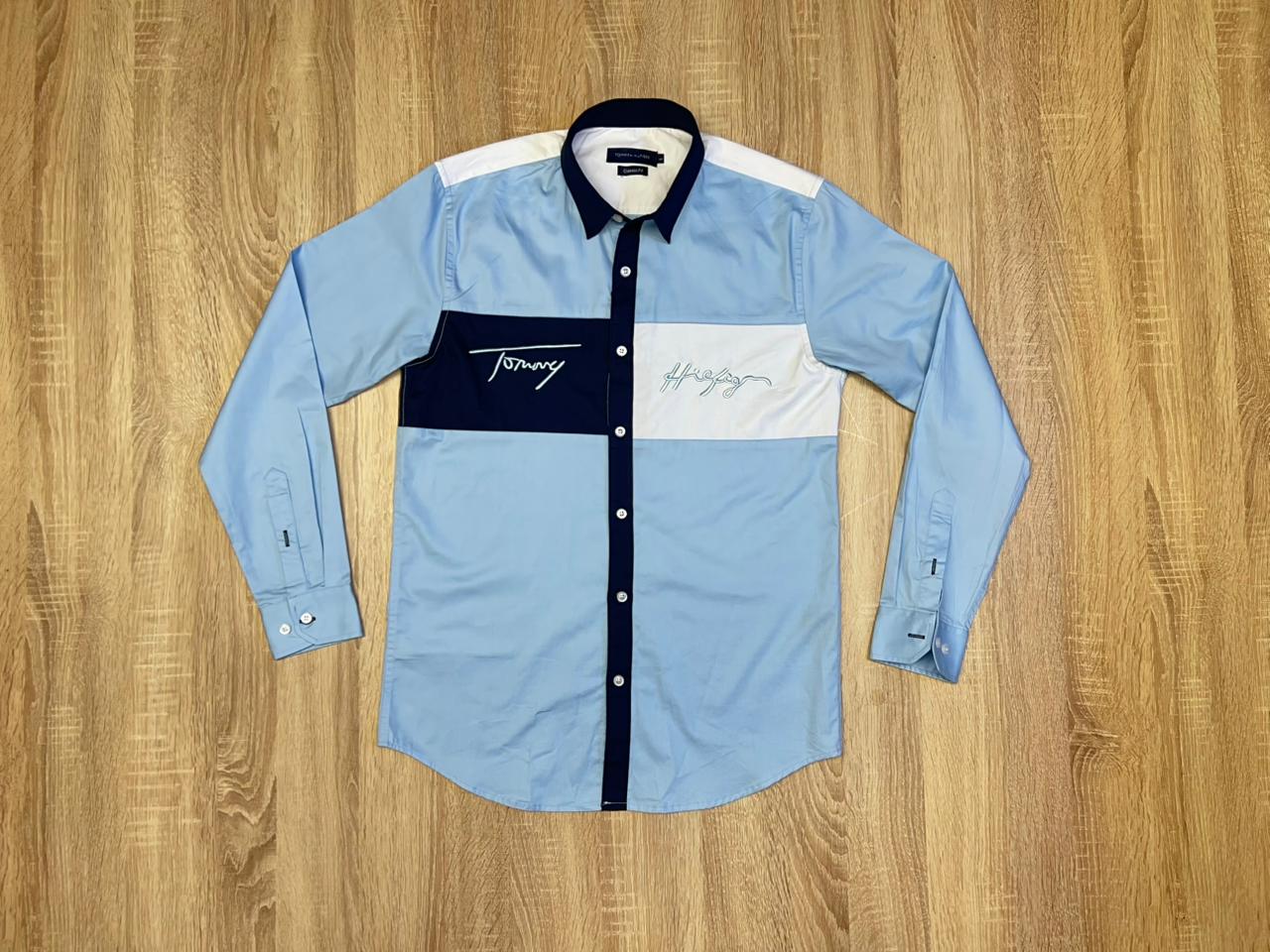 CHEMISE TOMMY HILFIGER BLEU CIEL -MARINE