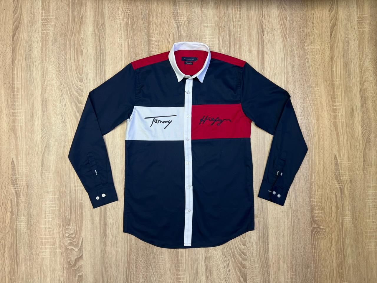 CHEMISE TOMMY HILFIGER MARINE-BLANC