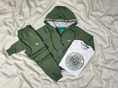 SURVETE ENFANT 3 PIECES LACOSTE VERT MILITAIRE