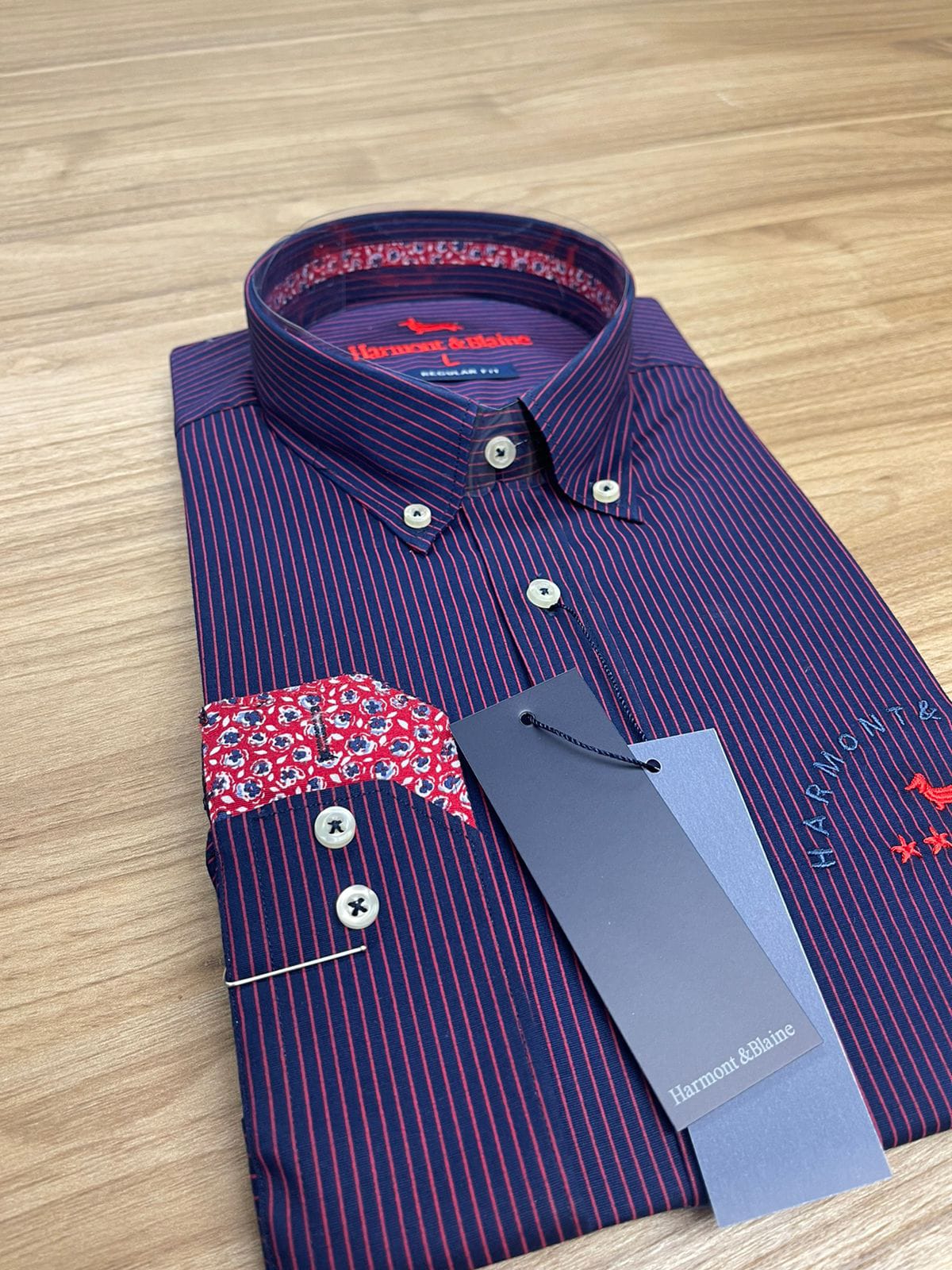 Chemise Harmont et Blaine Rayeé 1995 Mauve