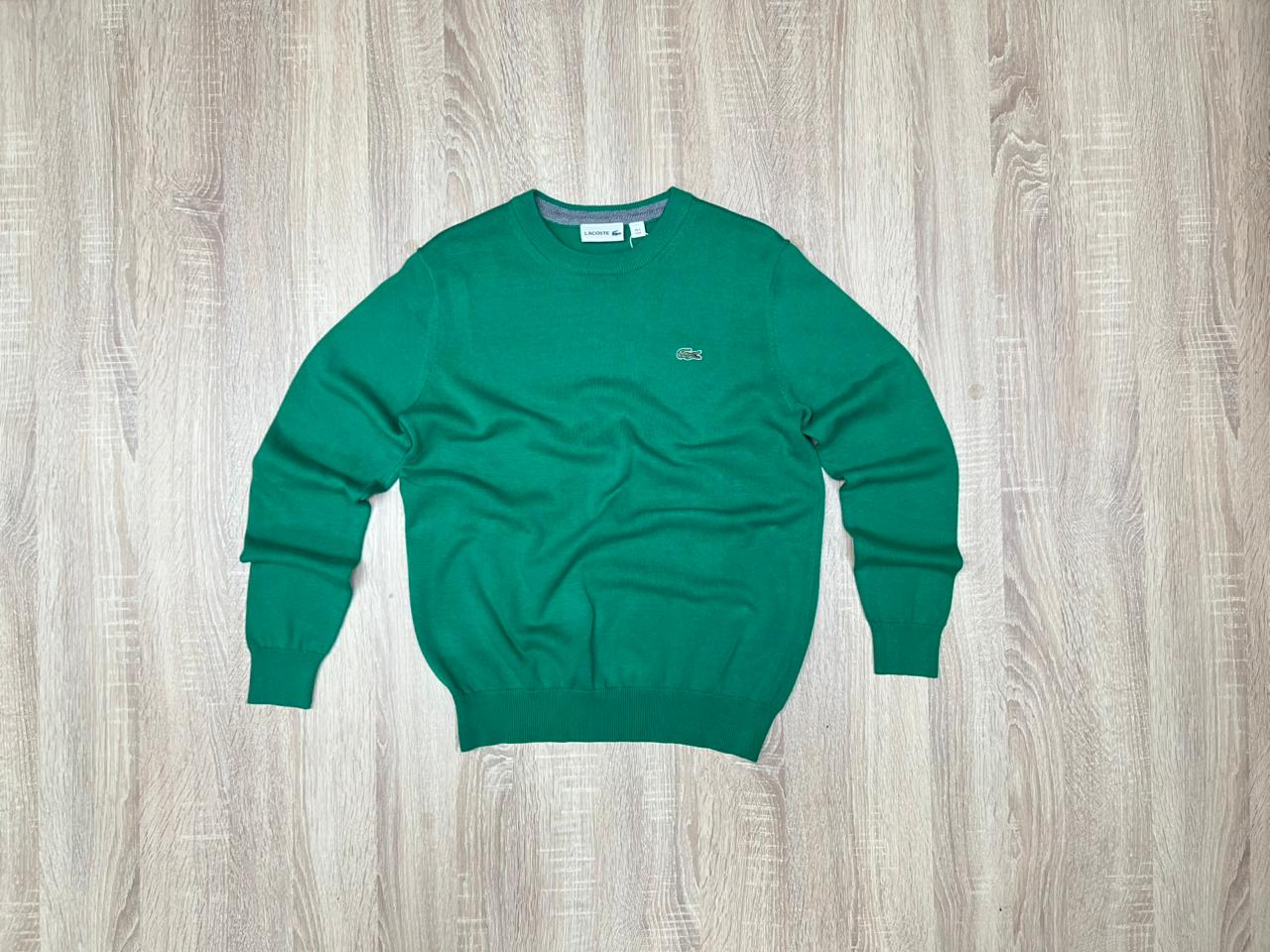 PULL COL ROND LACOSTE VERT