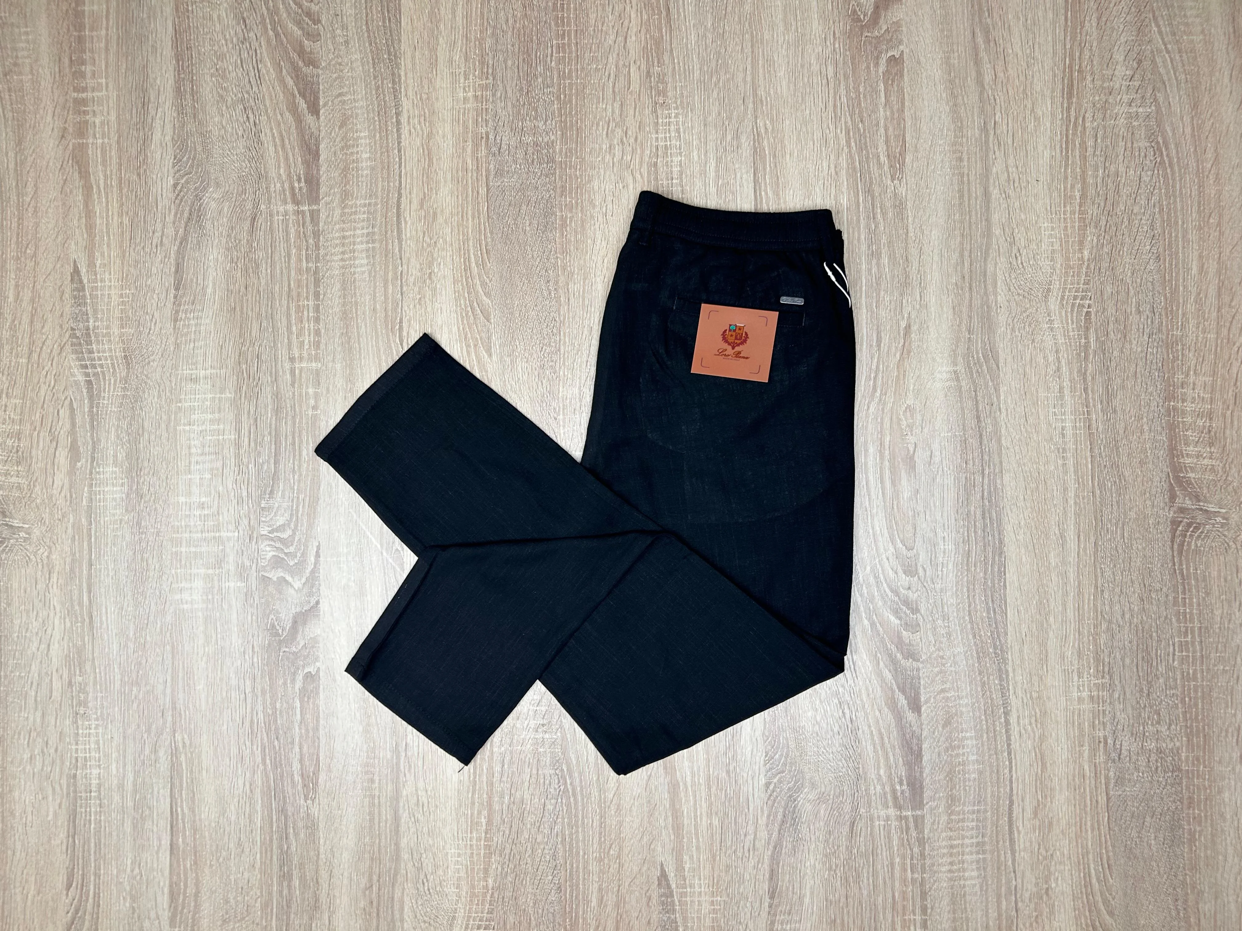 PANTALON LE LIN LORO PIANA NOIR