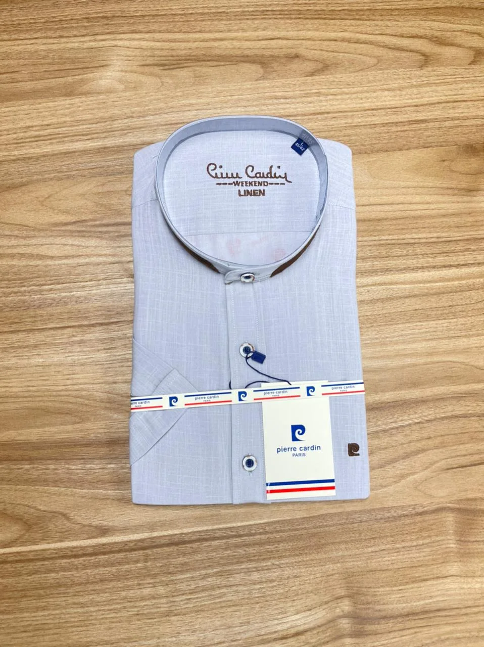 Chemise Demi Manche Pierre Cardin Bleu Ciel