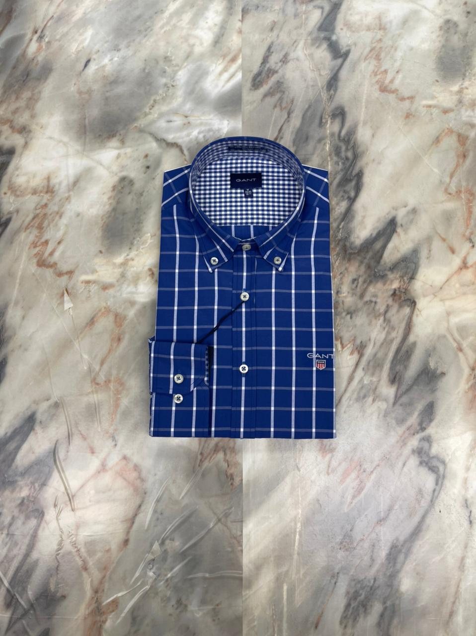 CHEMISE GANT CARREAUX BLEU MARINE