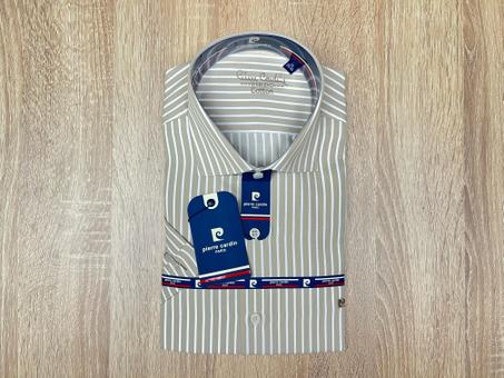 CHEMISE PIERRE CARDIN GRANDE RAILLE BEIGE