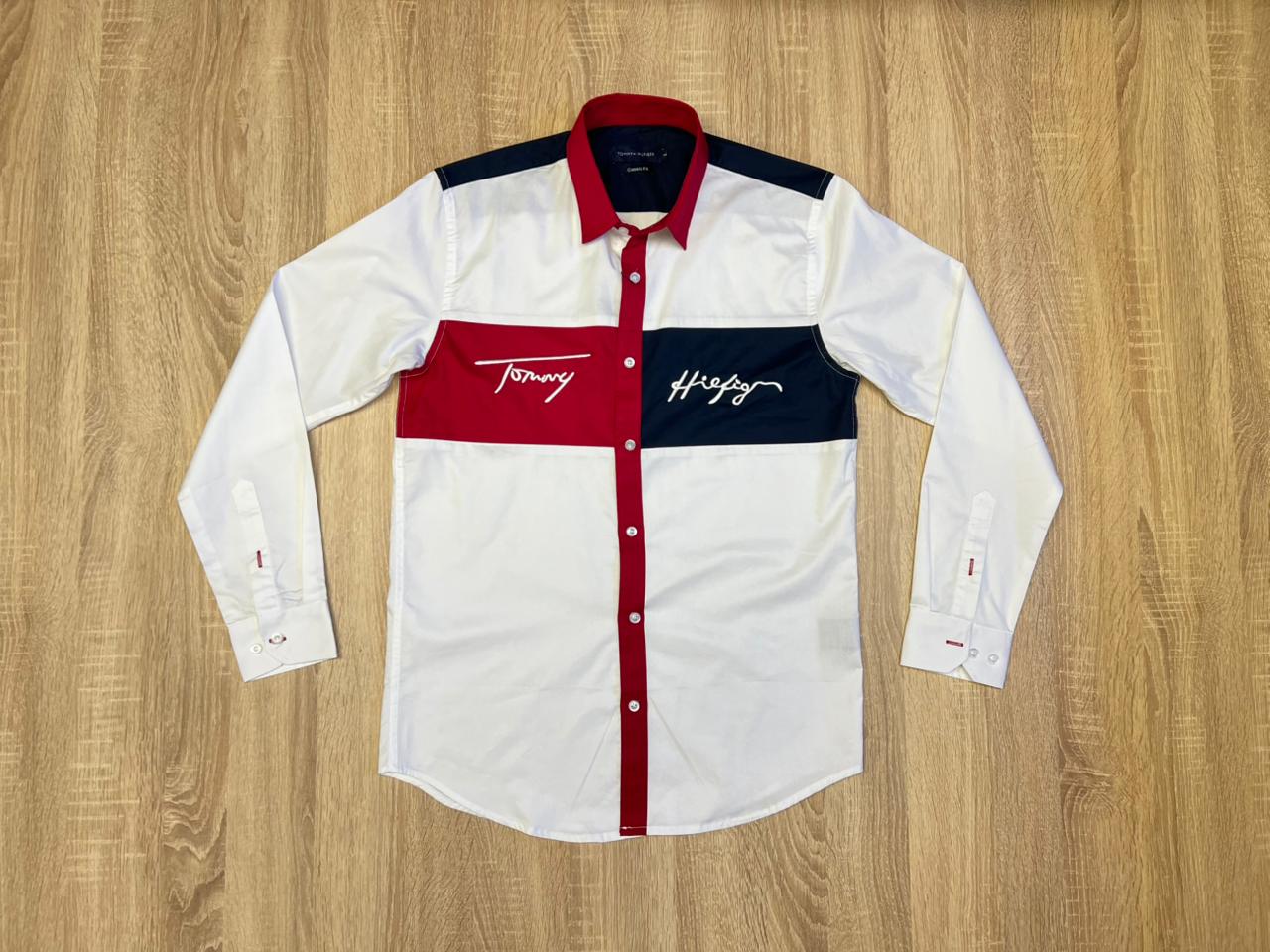 CHEMISE TOMMY HILFIGER BLANC-ROUGE