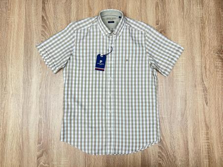 CHEMISE PIERRE CARDIN GRAND CARREAUX BEIGE