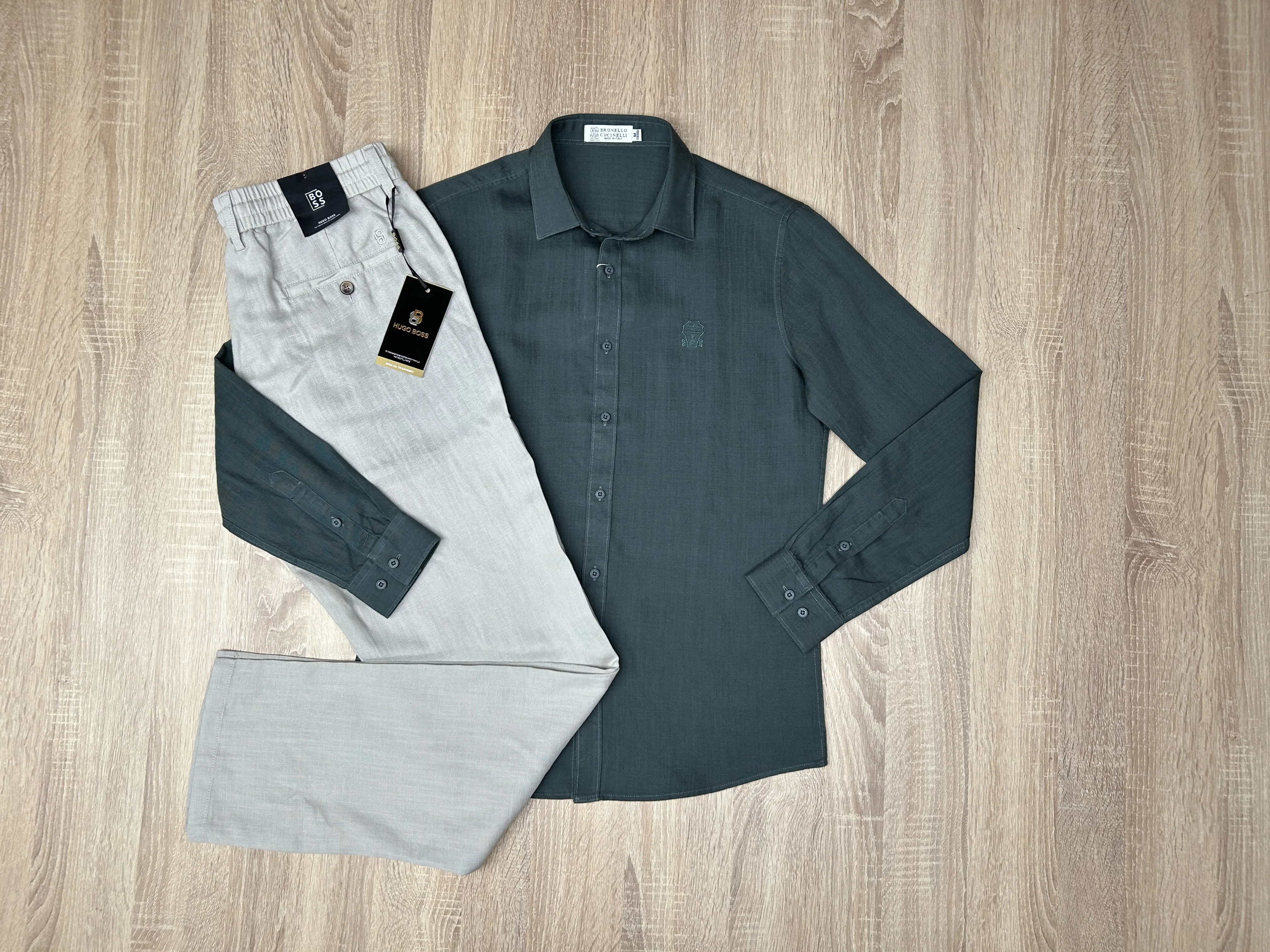 ENSEMBLE LIN VERT CANARE-BEIGE