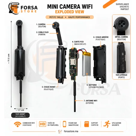Mini Caméra Wifi 1080P