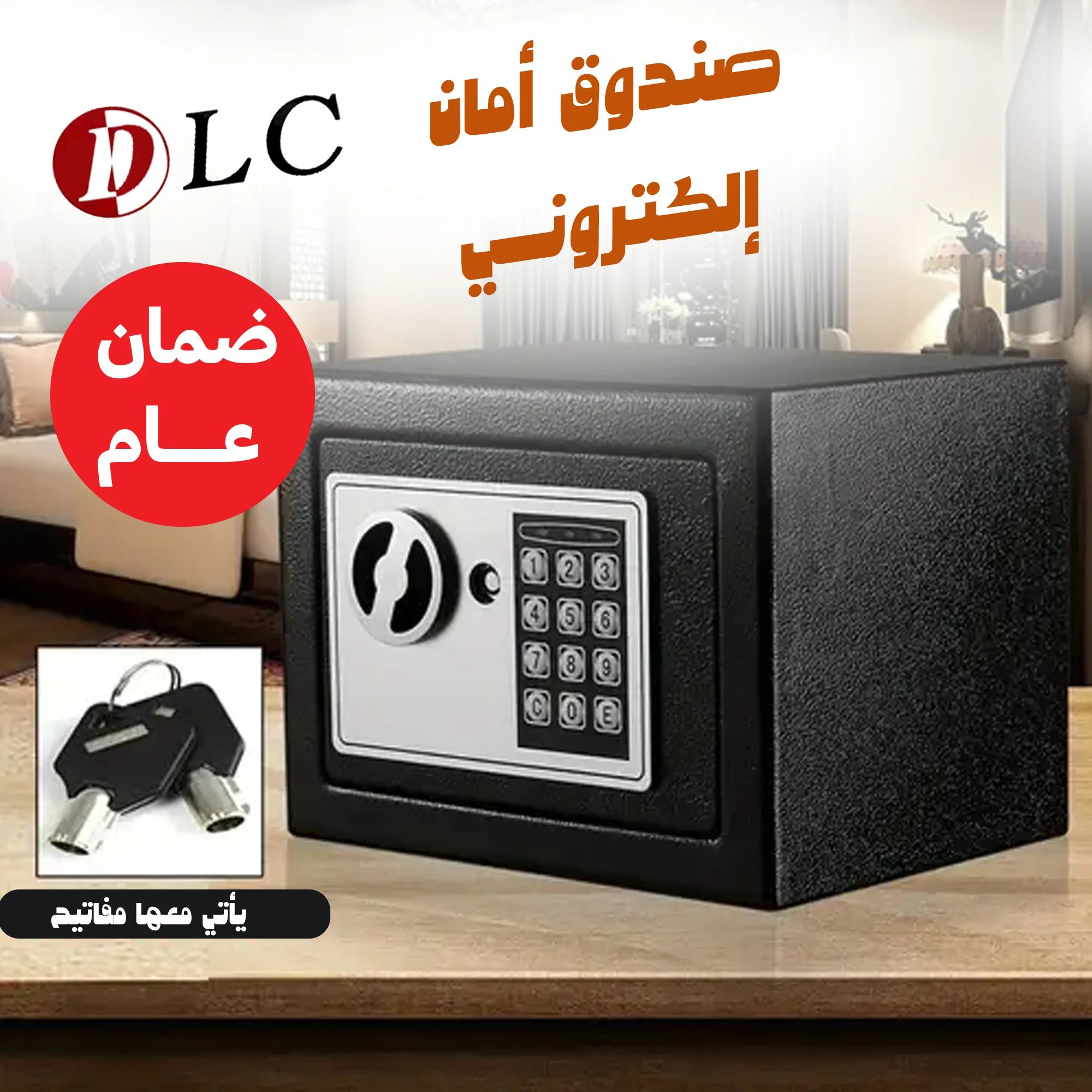 خزنة أمان رقمية  مع قفل بلوحة مفاتيح رقمية  للمنزل والمكتب  17 × 17 × 23 سم بضمان عام