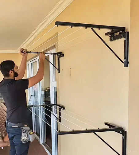 منشر غسيل جداري قابل للطي - موفر للمساحة