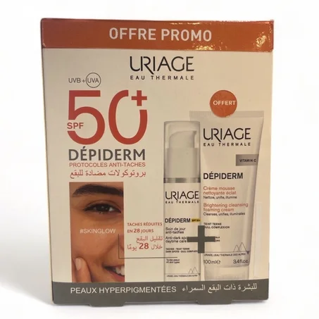 URIAGE DÉPIDERM SOIN DE JOUR ANTI-TACHES SPF50+ 30ML+ CRÈME MOUSSE NETTOYANTE 100ML OFFERTE