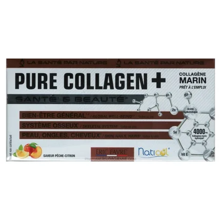 ERIC FAVRE PURE COLLAGEN + 10*15ML PECHE ET CITRON