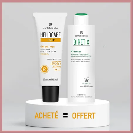 Heliocare 360º Gel Oil-Free SPF 50 – 50 Ml = Biretix Cleanser 200Ml Offert