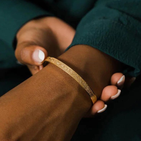 Bracelet en Acier Inoxydable avec Gravure d'Ayatul Kursi pour adulte et enfant