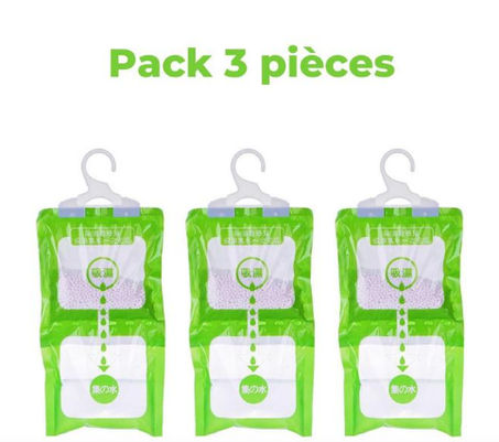 Absorbeur d'humidité - Humidité sous contrôle - Protégez votre maison efficacement - Pack de 3 pièces