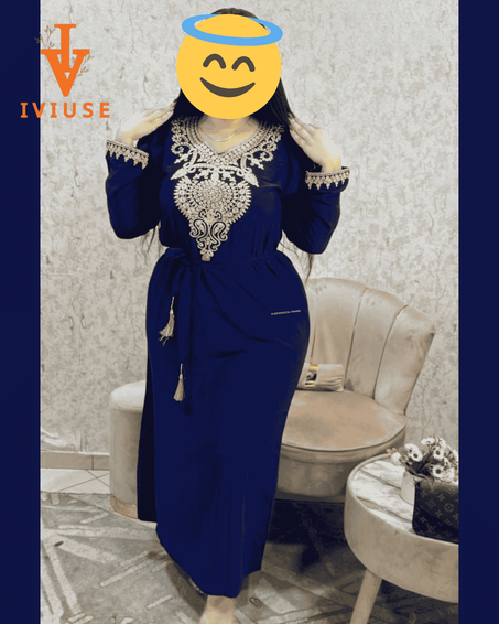 الݣندورة مطروزة بتوب روزا طايحة أناقة  بلمسة ناعمة