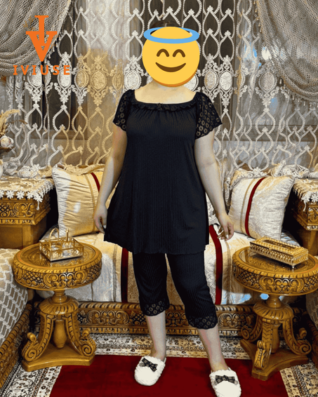 بيجاما عصرية بالشبكة فخامة منزلية