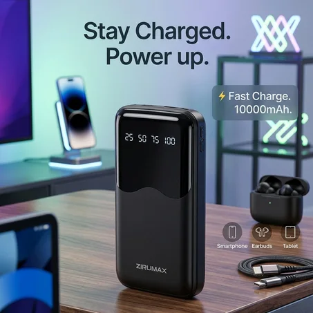 Power Bank 10000mAh -  شاحن متنقل قوي ليبقي هاتفك مشحونًا طوال اليوم ⚡📱