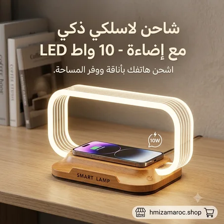 شاحن لاسلكي 10W مع إضاءة LED ذكية - LED 10W Chargeur