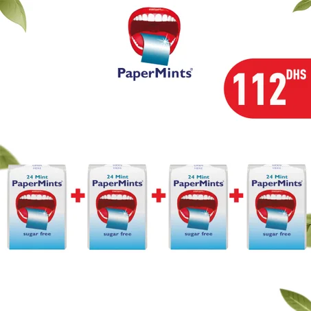 Pack Fraîcheur PaperMints – 4 Étuis, 96 Feuilles Sans Sucre