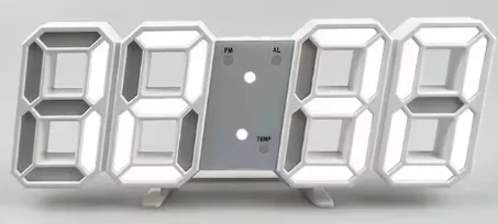 ساعة 3D LED رقمية منبه ساعة حائط الوقت/التاريخ/درجة الحرارة للمنزل/المطبخ/المكتب ديكور الساعات الحديقة